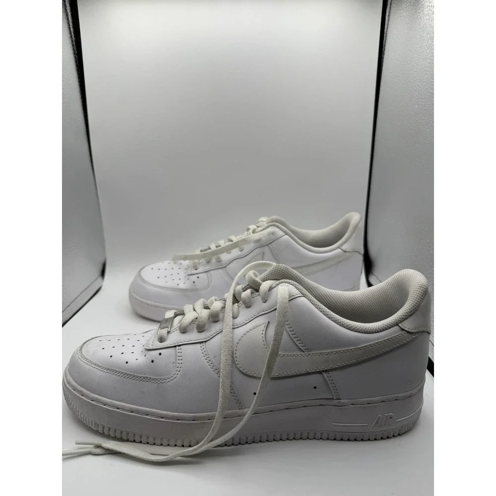 Nike Air Force 1 low top Sneakers mens 11.5 triple white shoes CW2288-111 - USED